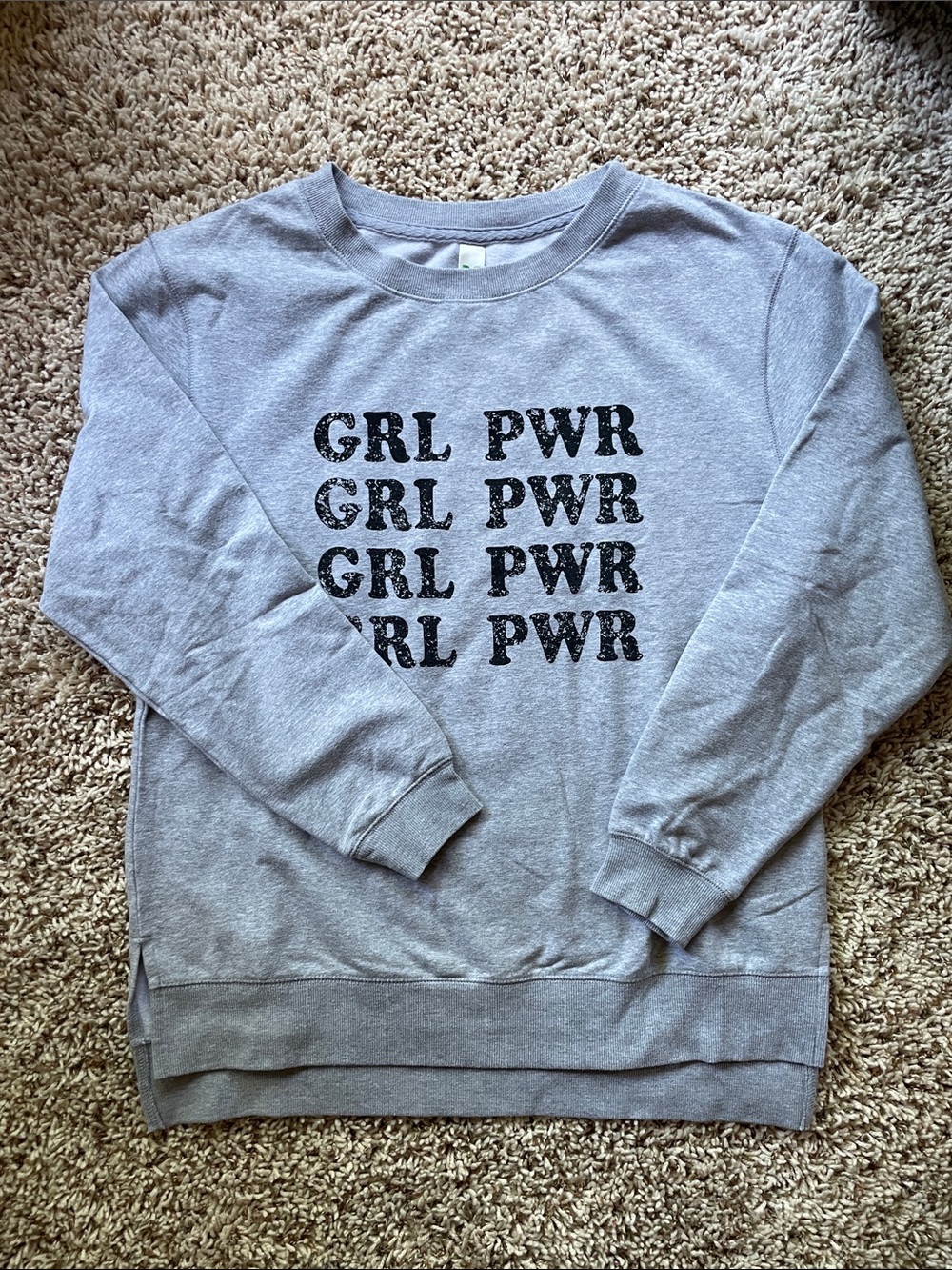 Gray 'GRL PWR' Graphic Sweatshirt
